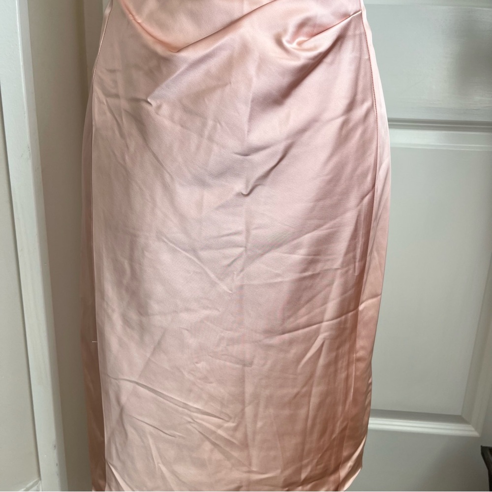 Lauren Ralph Lauren Evening Satin Cap Sleeve Sheath Dress Pink Sz 4 - Picture 6 of 16